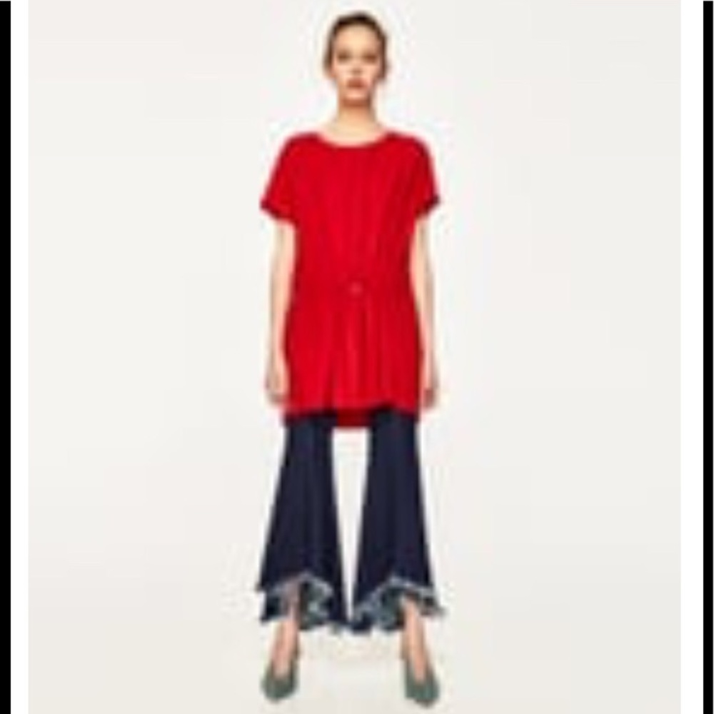❤️ Zara red tunic, hip detail, M